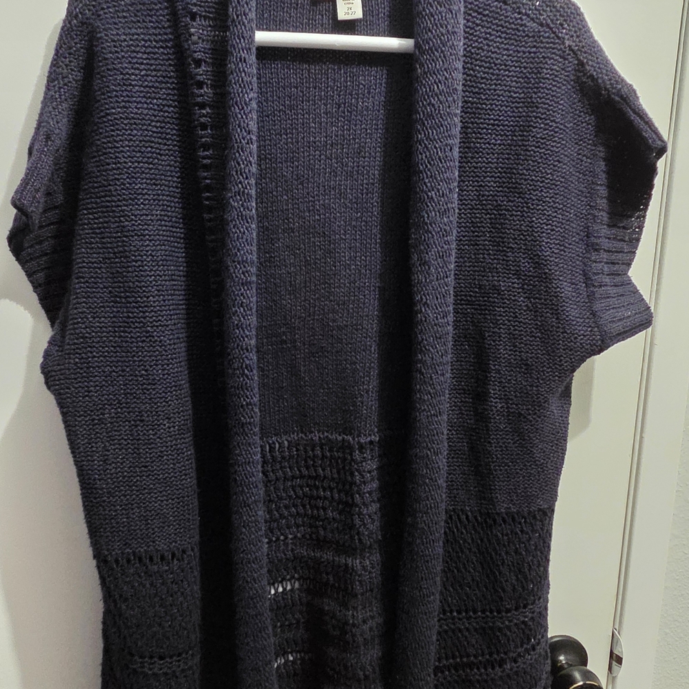 Women's Open Front Knit Sweater - Black